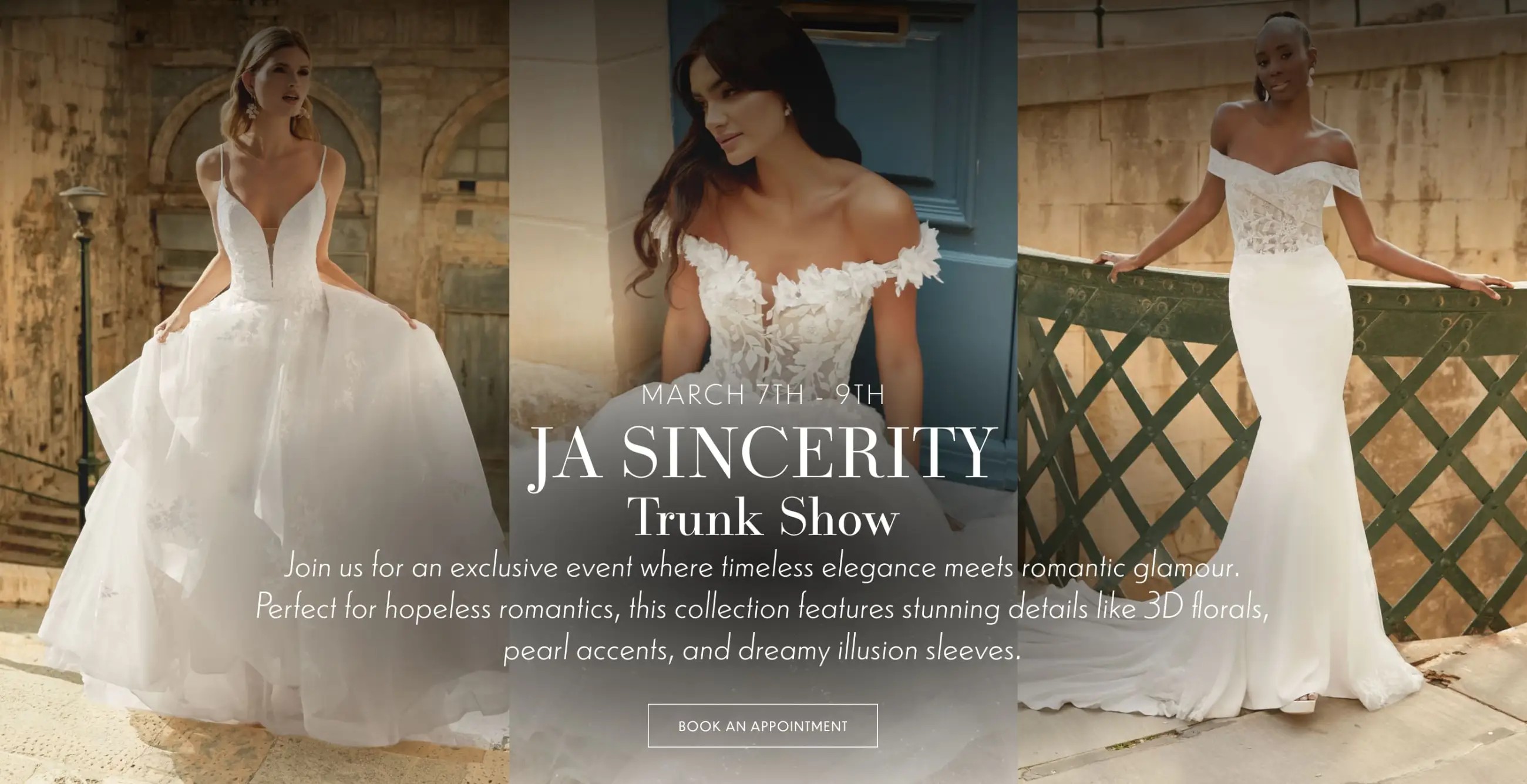 Sincerity trunk show at Liliana Bridal